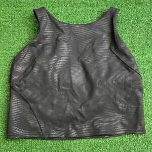 Lululemon‎ High Neck Cropped Padded Shelf Bra Tank Top Women Black Size 10